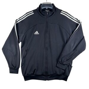 Vintage Adidas Jacket Mens Medium Black ClimaCool Track 3 Stripes 2000s Y2K